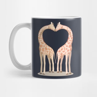 Two Giraffes Kissing Mug